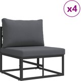  Sjedeća garnitura za vrt s jastukom 9 pcs Crna Čelik | shoptok.hr