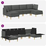  Modularni set sofe sa skladištem 6 pcs Tamnosiva Tkanina | shoptok.hr