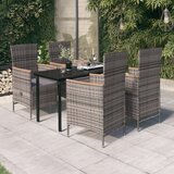 vidaXL 5-dijelni vrtni blagovaonski set s jastucima sivi | shoptok.hr