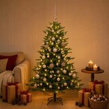  Umjetno božićno drvce s kuglicama 120 cm 150 LED lampica - Zelena 120 cm s LED-ima i ružičastim lopticama | shoptok.hr