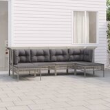 Maison Chic Seti vrtnega pohištva - Vrtna garnitura - Vrtni pohištvo set 6-delna z blazinami siv poli ratan, (21807574) | Shoptok.si