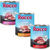 Rocco mešana poskusna pakiranja 6 x 800 g - Junior, 3 vrste