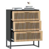 Komoda crna 60 x 30 x 75 cm od konstruiranog drva | shoptok.hr