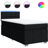  Krevet s oprugama i madracem crni 100 x 200 cm od tkanine | shoptok.hr