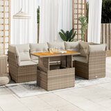 vidaXL 6-dijelni set vrtnih sofa s jastucima bež od poliratana | shoptok.hr