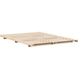 vidaXL Posteljni okvir Rjava 150 x 200 cm Trdna borovina | Shoptok.si
