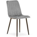 Lava stolica - svijetlosivi baršun / noge od oraha x 1 | shoptok.hr
