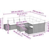 vidaXL 9-delni vrtni kavč set z blazinami siva poli ratan | Shoptok.si