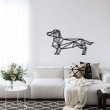 Wallxpert metalni zidni ukras 5035, geometrijski jazavičar, 76 x 38 cm, crni Cene