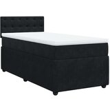 vidaXL Box spring postelja z vzmetnico črna 100x200 cm žamet | Shoptok.si