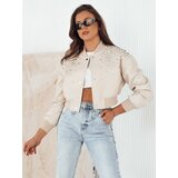 DStreet PRIDA women's leather jacket beige Cene