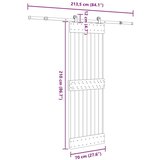 vidaXL Klizna vrata s priborom za montažu 70 x 210 cm masivna borovina | shoptok.hr