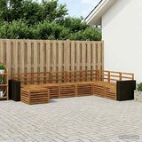  Set vanjskih sofa 8 kom. Prirodna Čvrsto drvo akacije Smeđa 314 x 195,5 x 73 cm | shoptok.hr