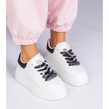 Gemre White sneakers with black insert and stiletto with rhinestones Floura | shoptok.hr