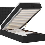  Otomanski okvir kreveta s madraca crni 90x190cm od tkanine | shoptok.hr