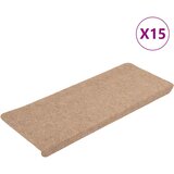  Samoljepljivi otirači za stepenice 15 kom 65x24,5x3,5 cm bež | shoptok.hr