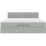 vidaXL Otomanski posteljni okvir z vzmetnicami siv 200x200cm žamet | Shoptok.si