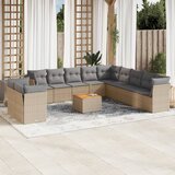 Maison Chic Seti vrtnega pohištva - Vrtna garnitura - Vrtni pohištvo set 12-delna z blazinami bež poli ratan, (21811151) | Shoptok.si