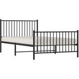  Metalni okvir kreveta uzglavlje i podnožje crni 107x203 cm | shoptok.hr