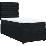 vidaXL Box spring postelja z vzmetnico črna 90x200 cm žamet | Shoptok.si