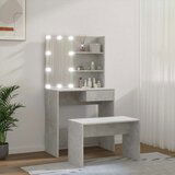  Set toaletnog stolića LED siva bojabetona od konstruiranog drva | shoptok.hr