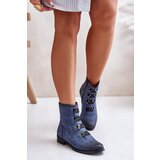 Kesi Insulated women's ankle boots with zip blue Evalith Cene