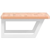  Zidna polica za Lavabo - Umivaonik od čelika i masivne bukovine - Smeđa i bijela 50 x 50 x 2.5 cm 1 Trapez | shoptok.hr