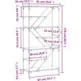 Police za knjige boja hrasta 91x36x176 cm drvo i čelik | Shoptok.si