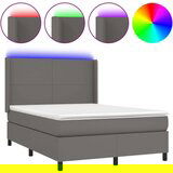  Box spring s madracem LED sivi 140x200cm od umjetne kože | shoptok.hr