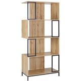 Bessagi Home regal geny, črna, barva hrasta | Shoptok.si
