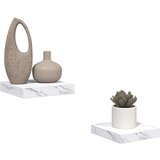  Stenska polica 2 pcs Beli marmor 23 x 23,5 x 4 cm, (5000201169) | Shoptok.si