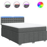 vidaXL Box spring postelja z vzmetnico temno siva 160x200 cm blago, (21321399) | Shoptok.si
