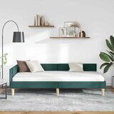 vidaXL Kutni okvir kreveta Ostalo s uzglavljem Tamnozelena 90 x 200 cm | shoptok.hr