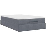 vidaXL Otomanski posteljni okvir z vzmetnico siv 120x190 cm žamet | Shoptok.si