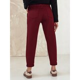 DStreet Spodnie damskie oversize ELEGANTENO z paskiem bordowe | shoptok.hr