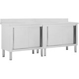  Radni stolovi s kliznim vratima 2 kom 200x50x(95-97)cm cm čelik | shoptok.hr