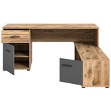 MID.YOU Kotna Pisalna Miza Mason, Barva Hrasta, Siva | Shoptok.si