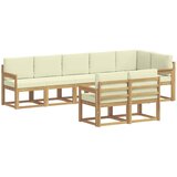 vidaXL Zunanja garnitura za sedenje 8 pcs Bela in krem Poliester, (5000272605) | Shoptok.si
