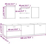  6-dijelni set kupaonskog namještaja crni od konstruiranog drva | shoptok.hr