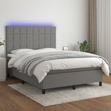  Krevet box spring s madracem LED tamnosivi 140x200 cm tkanina | shoptok.hr