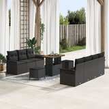 vidaXL 10-dijelni set vrtnih sofa s jastučićima Crni Poli Ratan Akacija, 2-sjedna vrtna sofa s jastučićima Crni Poli Ratan, 3-dijelni set vrtne blagovaonice s jastučićima Crni Poli Ratan Akacija Cijene