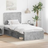 Krevetna konstrukcija Beton 90 x 200 cm Čvrsto borovo drvo | shoptok.hr