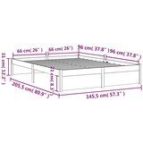  Okvir za krevet od masivnog drva sivi 140 x 200 cm | shoptok.hr