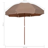  Vrtni suncobran s čeličnim stupom 300 cm smeđesivi | shoptok.hr