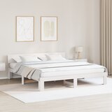 vidaXL krevet s uzglavljem bijeli 200x200 cm masivna borovina | shoptok.hr