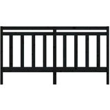 Posteljno vzglavje črno 186x4x100 cm trdna borovina, (20645280) | Shoptok.si