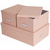 Bigso Box of Sweden Kartonaste škatle za shranjevanje v kompletu 3 ks s pokrovom Inge –