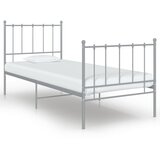 vidaXL Posteljni okvir siv kovinski 100x200 cm, (20645347) Cene