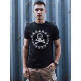 DStreet T-shirt męski z nadrukiem czarny | Shoptok.si
