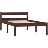 The Living Store Posteljni okvir temno rjav iz trdne borovine 90x200 cm - Posteljni Okvir, (21529297) | Shoptok.si